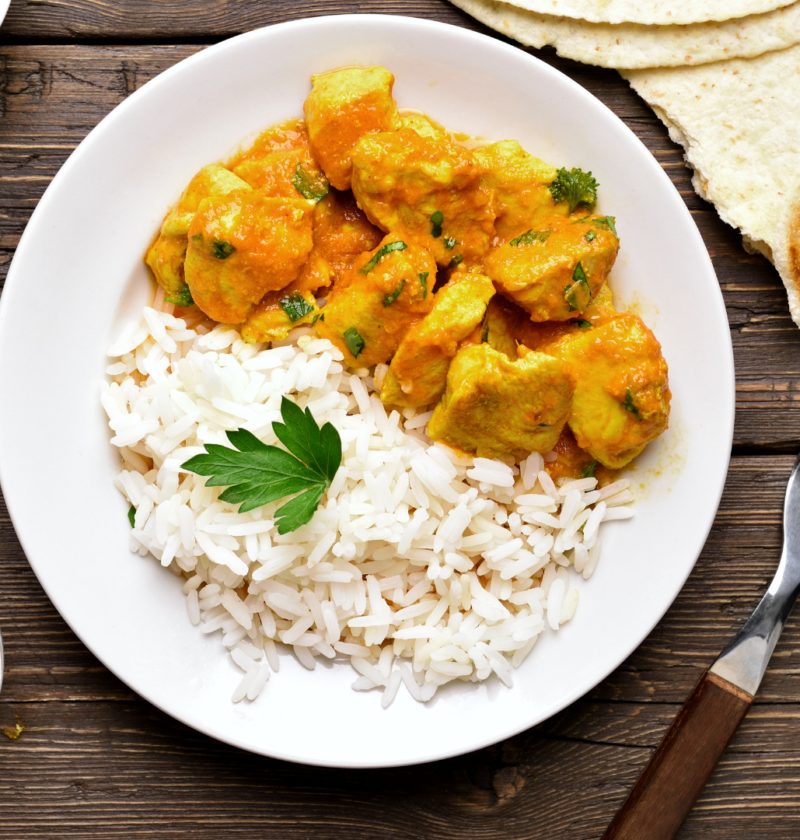 Blanquette de poulet accompagné de riz basmati